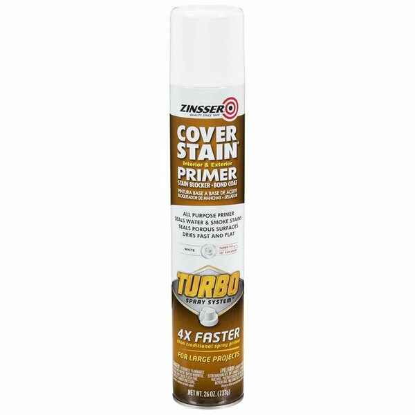 Zinsser 26 oz Cover Stain Primer with Turbo Spray System White Flat & Matte, 6PK ZI7926
